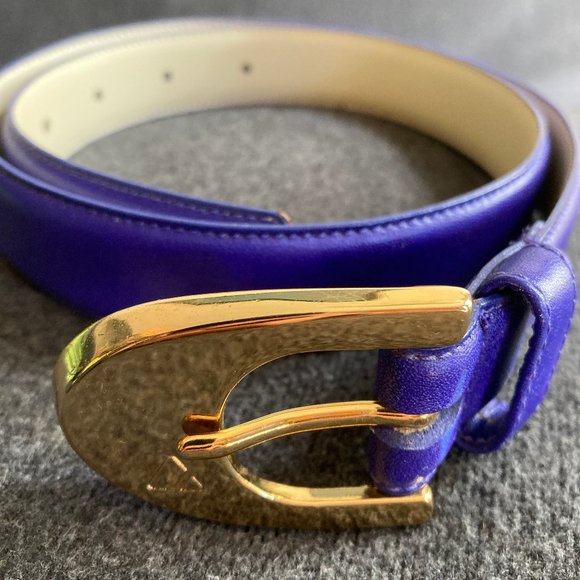 3 for 25 Liz Clairborne Leather Belt in Cobalt Blue - sz S - Picture 1 of 2